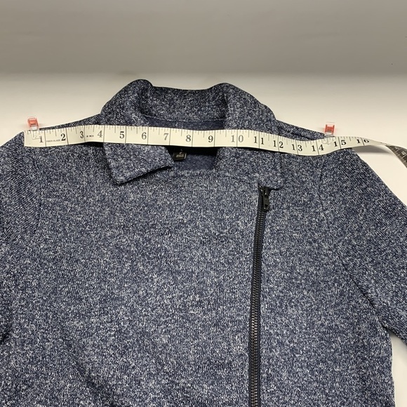 Banana Republic Asymmetrical Sweater Jacket Small Navy Blue/White Mix - Picture 9 of 12